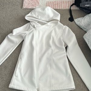 Waffle knit diagonal zip womens north face jacket
